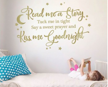Read me a story and Kiss me goodnight decal